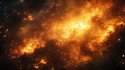 Naklejka premium Colorful cosmic explosion capturing the beauty of the universe in a vast, star-filled space at night