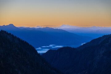 sunrise in the mountains