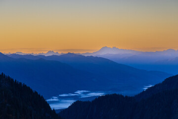 sunrise in the mountains