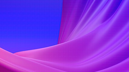 An abstract background featuring elegant and modern 3D rendering of twisted flat and pop curves in purple and blue, expressing a sense of luxury and delicacy.