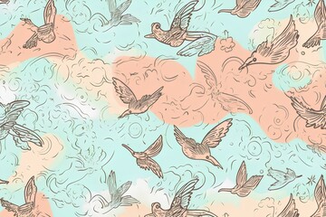 Fototapeta premium seamless pattern with flowers