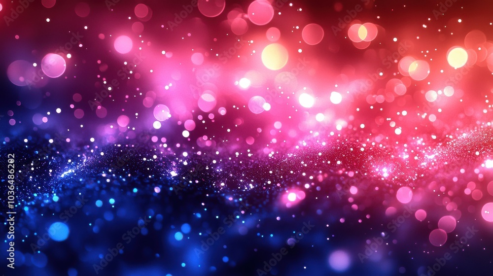 Poster a vibrant display of colorful bokeh lights creating a mesmerizing cosmic effect in deep space during