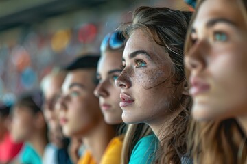 Fototapeta premium Spectators viewing short track relays, sports, speed