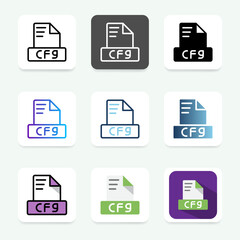 Cfg file format icon with a minimalist and elegant style, can be used for websites, UI and mobile apps.