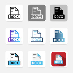 Set docx file format icons with a modern and clean look, suitable for websites, ui and mobile apps.