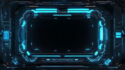 Obraz premium Abstract Blue Neon Circle