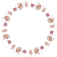Christmas wreath. Vector illustration.