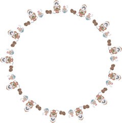 Christmas wreath. Vector illustration.