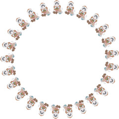 Cute christmas wreath. Vector illustration.