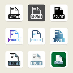 Fountain collection of file format icons with attractive color variations.
