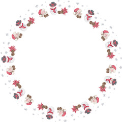 Cute christmas wreath. Vector illustration.