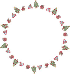 Cute christmas wreath. Vector illustration.