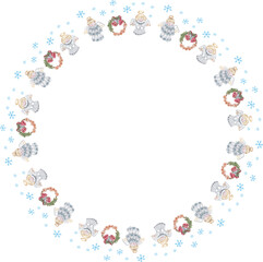 Cute christmas wreath. Vector illustration.