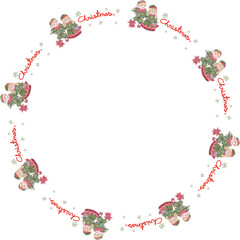 Cute christmas wreath. Vector illustration.