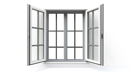 White Window with Open Sashes
