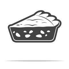 Slice of pie icon transparent vector isolated
