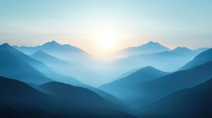 Serene mountain landscape with a clear blue sky, Nature, Majesty