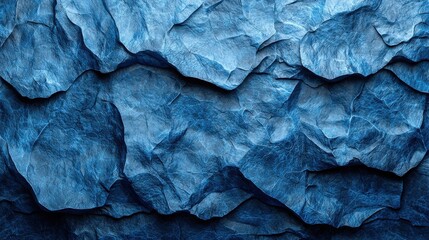 Fototapeta premium Textured blue paper with crinkled surface creates a stunning backdrop ideal for artistic displays and creative projects