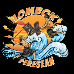 Peresean, tradition of fighting performance in Lombok, Indonesian.