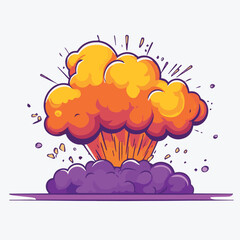Vector illustration of Boom explosion without people scene