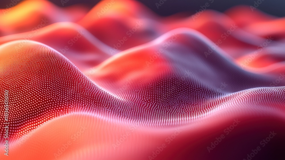 Aufkleber abstract representation of flowing waves in vibrant red and purple shades, creating a dynamic patter