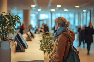 People at municipality office reception, Generative AI