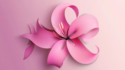 Lilly flower logo 3d vector papercut