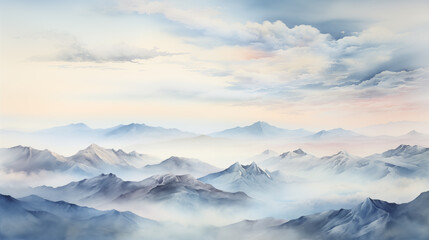 Obraz premium mountains landscape. landscape in watercolor style