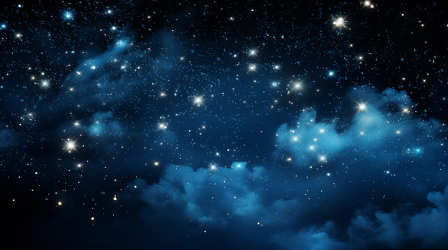 Stars in the Sky. Night landscape. Galaxy night landscape