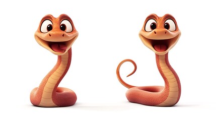 Fototapeta premium Cute Cartoon Snake