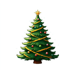 Fototapeta premium Christmas tree illustration