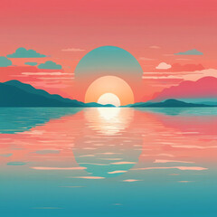 Peaceful sea, with still, mirror-like, turquoise water 