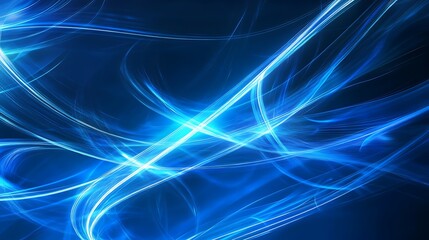 Obraz premium Abstract Blue Swirls and Glimmering Lights