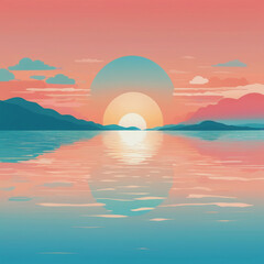 Peaceful sea, with still, mirror-like, turquoise water 