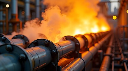 Glowing Pipes, Steam and Heat: Industrial Powerhouse