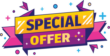 Obraz premium Yellow Special Offer Banner with Exclamation Mark