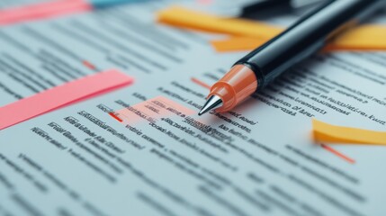 A close-up of legal documents with highlighted sections on new business rules