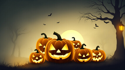 halloween background with pumpkin