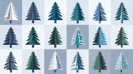 christmas trees seamless pattern