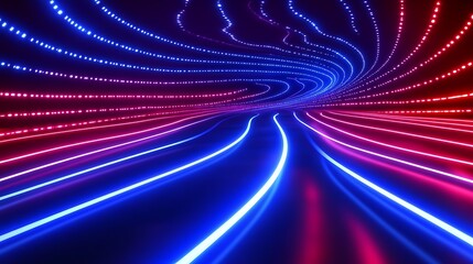 Abstract Red and Blue Light Trails