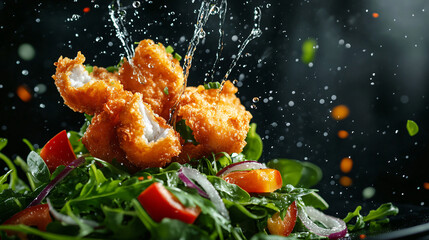 Elegant Presentation of Succulent Fried Fish Pieces