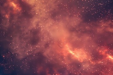 Fototapeta premium A Starry Night Sky with Swirling Red Nebulae