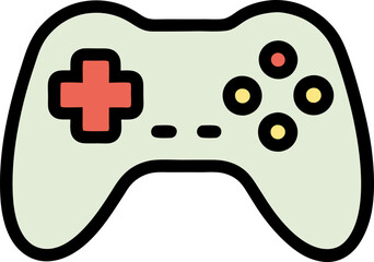 Game controller icon with red and green buttons in a simple flat design, 빨간색과 녹색 버튼이 있는 간단한 플랫 디자인의 게임 컨트롤러 아이콘