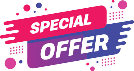 Special Offer Banner Design With Colorful Shapes
