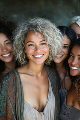 Happy group of natural women, Generative AI