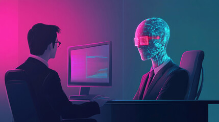 People and robots communicate together