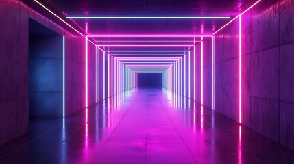 Fototapeta premium Neon Lights Tunnel