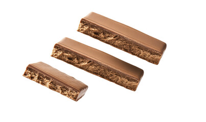 Wafers chocolate bar on transparent background