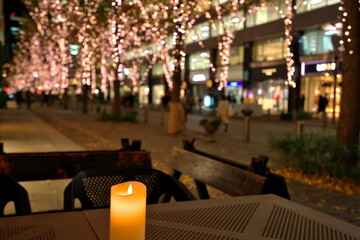 オフィス街のテラス席