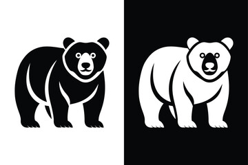 Modern Bear Silhouette Logo. Vector Icons for Animal and Wildlife Platforms